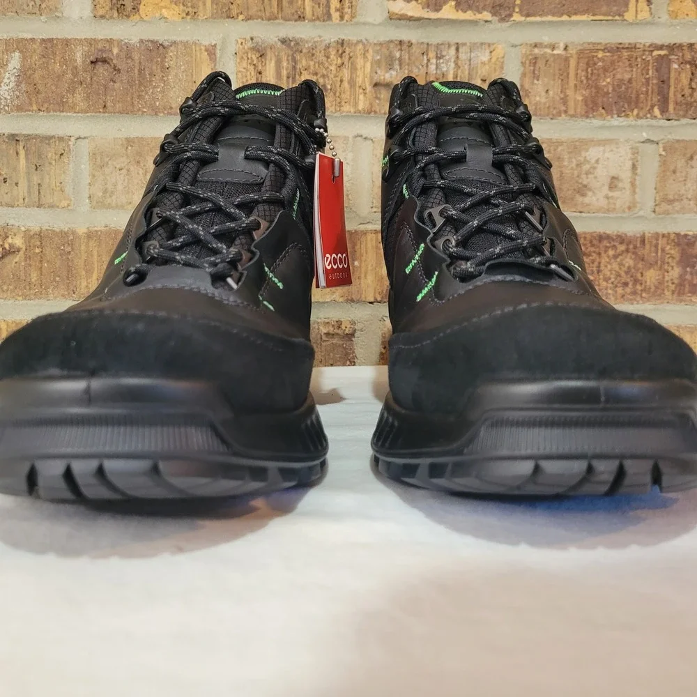 Ecco Exohike M Mid GTX Black Leather Gore-Tex Hiking Boots Mens 12-12.5 840734